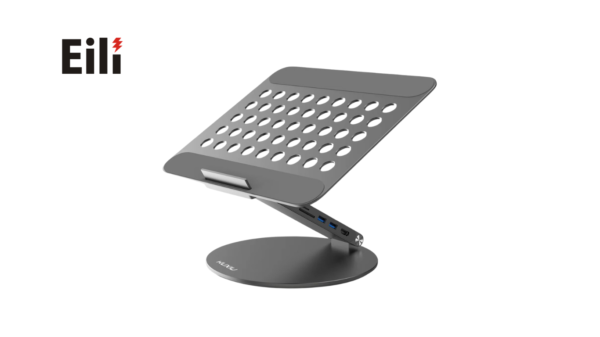 A metal laptop stand with USB hub from Eili Industrial