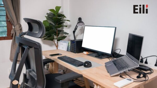 Ergonomic Setup with Laptop Stand